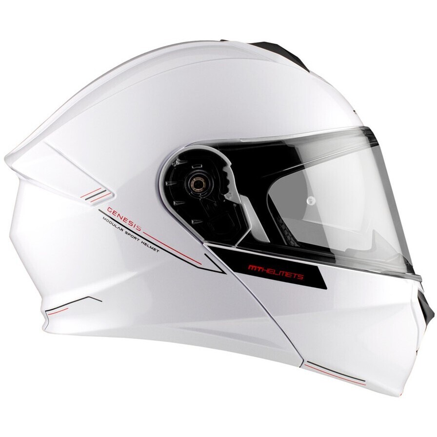 Casco Moto Modulare P/J Mt Helmet GENESIS SV S Solid A0 Bianco Lucido
