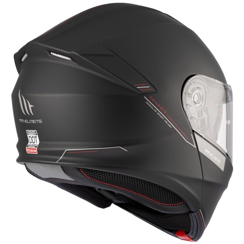 Casco Moto Modulare P/J Mt Helmet GENESIS SV S Solid A1 Nero Opaco