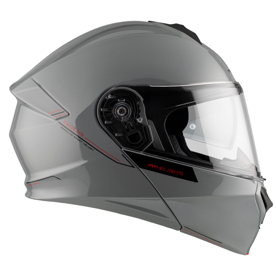 Casco Moto Modulare P/J Mt Helmet GENESIS SV S Solid A12 Grigio Lucido