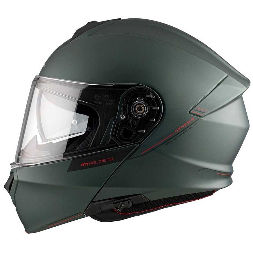 AL HELMETS Casco Modulare 105 - Verde Opaco, Doppia Visiera, Taglia XL (61-62 Cm), Omologato ECE R22-05 - 3