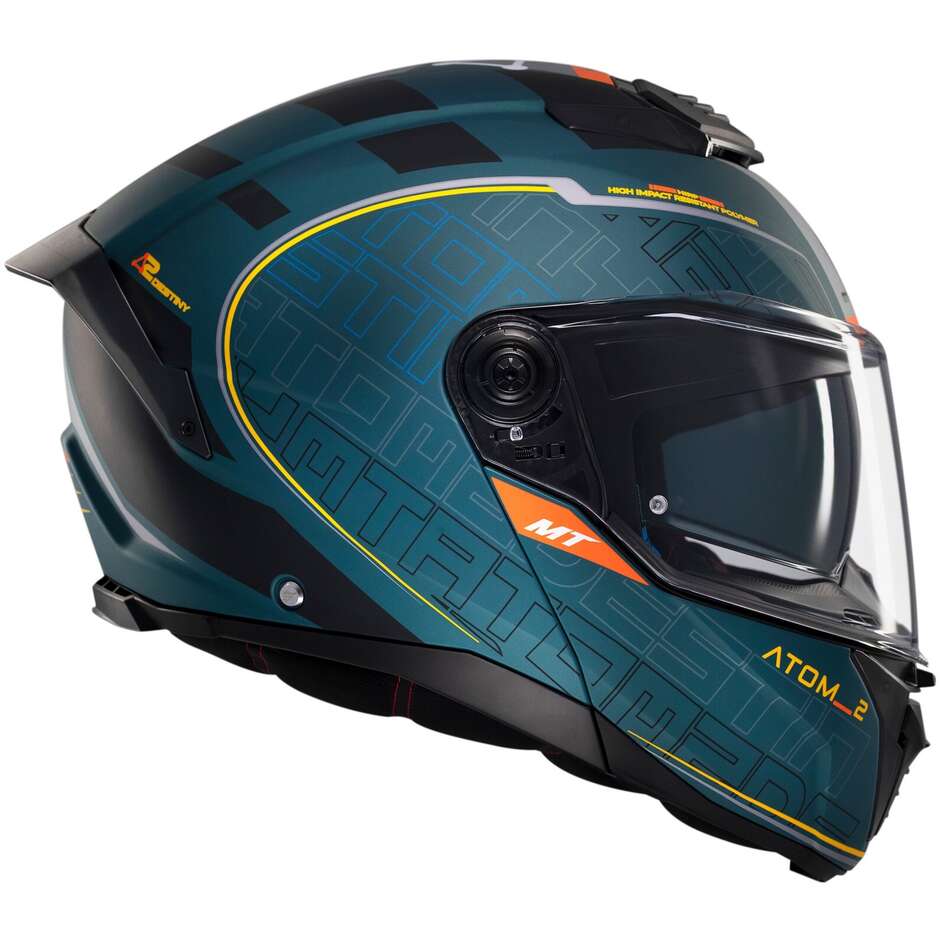 Casco Moto Modulare P/J Mt Helmets ATOM 2 SV DESTINY C6 Opaco