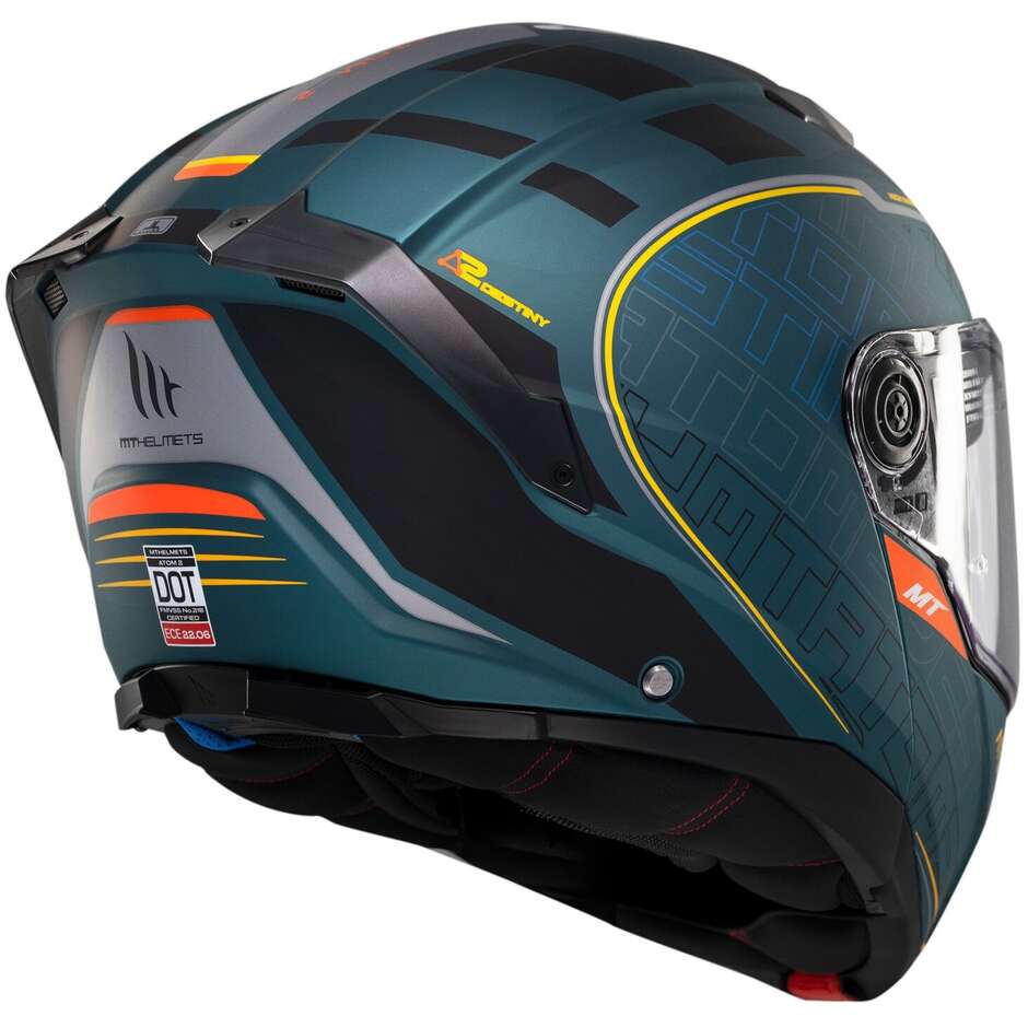 Casco Moto Modulare P/J Mt Helmets ATOM 2 SV DESTINY C6 Opaco