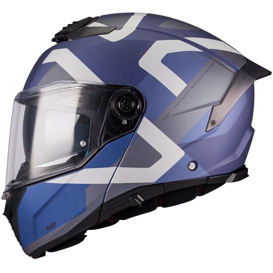 Casco Moto Modulare P/J Mt Helmets ATOM 2 SV DEXTER C2 Blu Nero Opaco