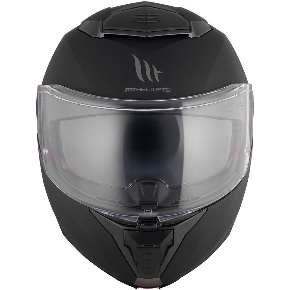 Casco Moto Modulare P/J Mt Helmets ATOM 2 SV SOLID A1 Opaco Nero
