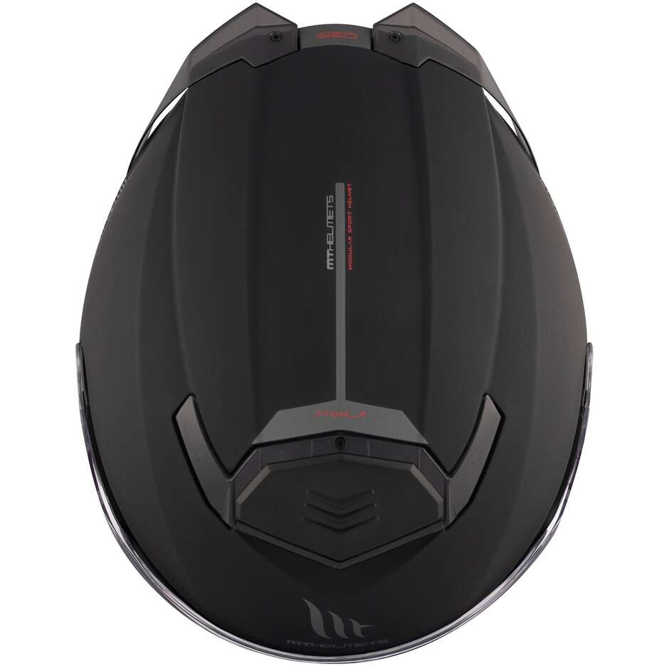 Casco Moto Modulare P/J Mt Helmets ATOM 2 SV SOLID A1 Opaco Nero
