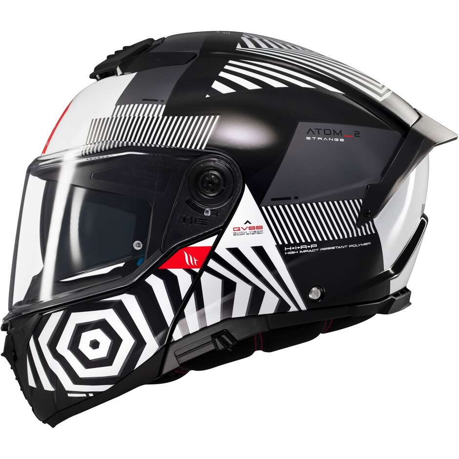 Casco Moto Modulare P/J Mt Helmets ATOM 2 SV STRANGE B2 Lucido