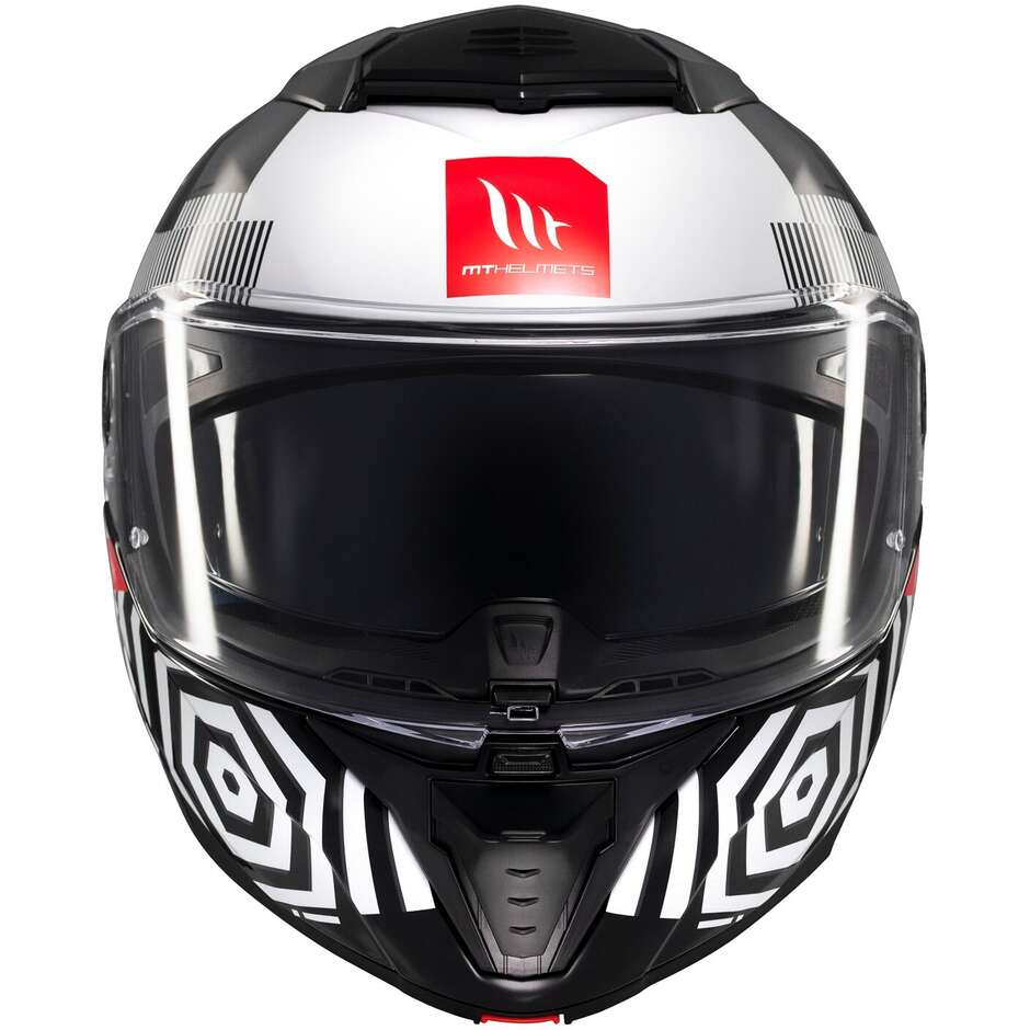 Casco Moto Modulare P/J Mt Helmets ATOM 2 SV STRANGE B2 Lucido