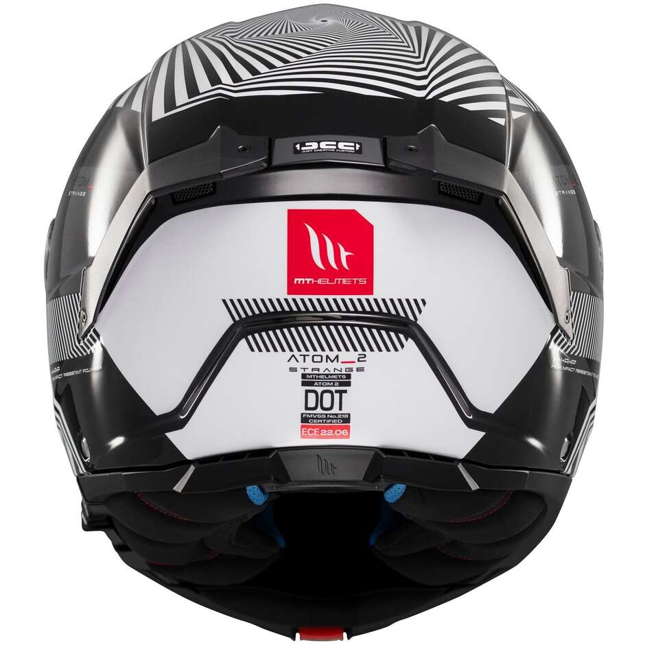Casco Moto Modulare P/J Mt Helmets ATOM 2 SV STRANGE B2 Lucido