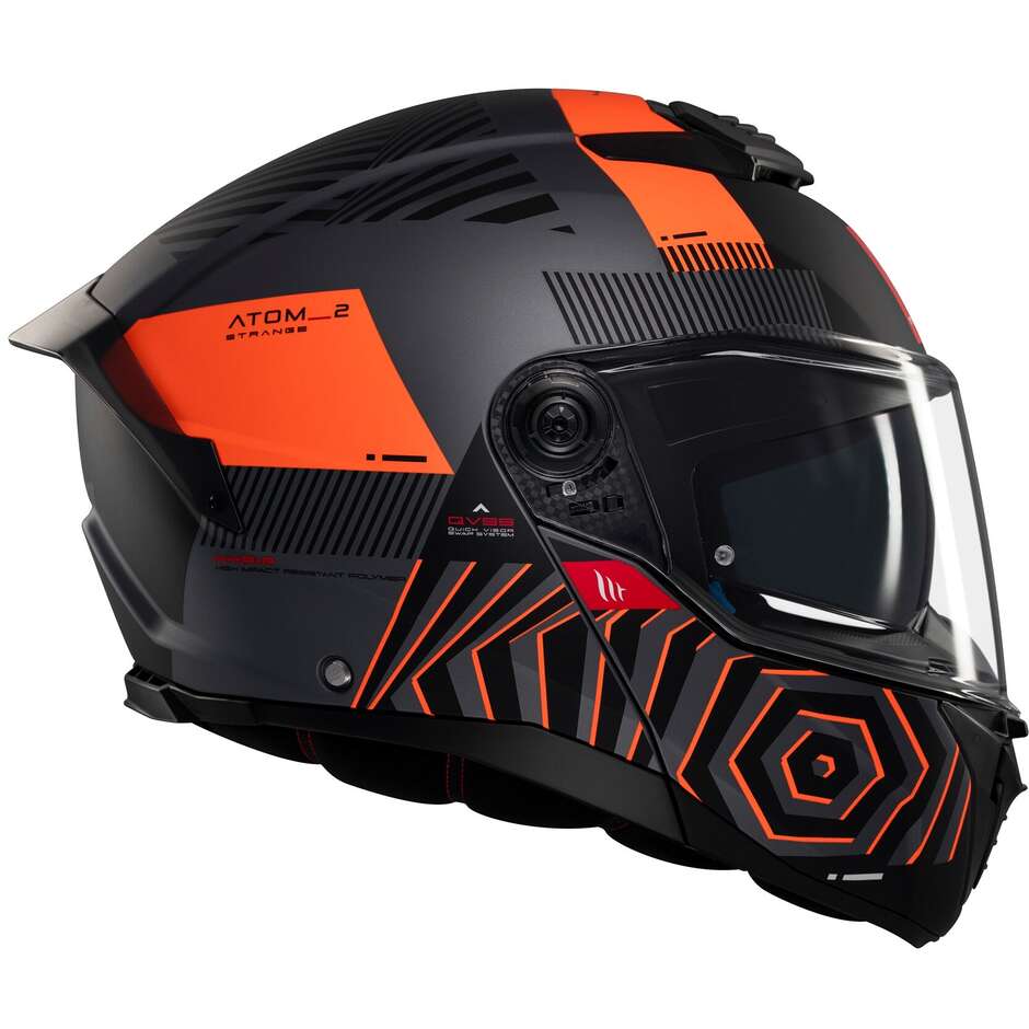 Casco Moto Modulare P/J Mt Helmets ATOM 2 SV STRANGE C4 Opaco
