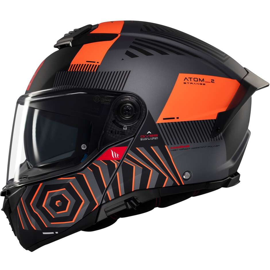 Casco Moto Modulare P/J Mt Helmets ATOM 2 SV STRANGE C4 Opaco