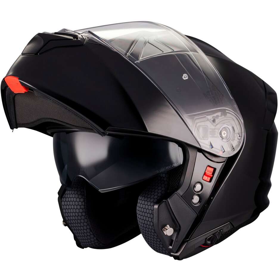 Casco Moto Modulare P/J Mt Helmets GENESIS SV PURE A1 Nero Lucido