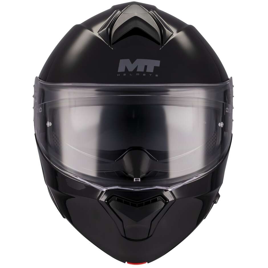 Casco Moto Modulare P/J Mt Helmets GENESIS SV PURE A1 Nero Lucido