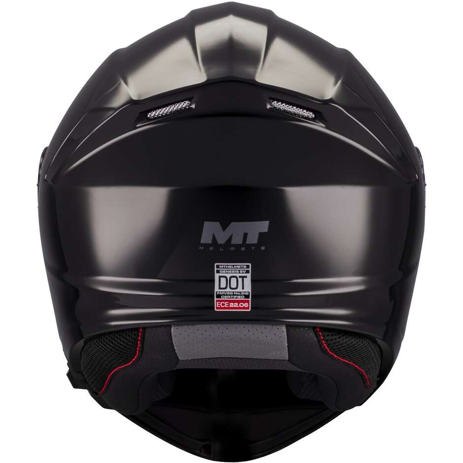 Casco Moto Modulare P/J Mt Helmets GENESIS SV PURE A1 Nero Lucido