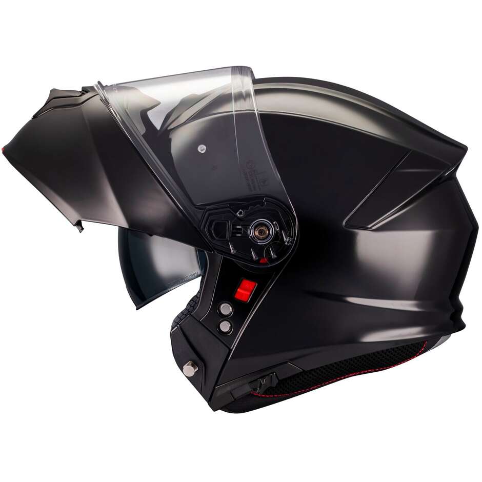 Casco Moto Modulare P/J Mt Helmets GENESIS SV PURE A1 Nero Lucido