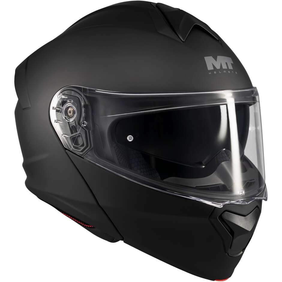 Casco Moto Modulare P/J Mt Helmets GENESIS SV PURE A1 Nero Opaco