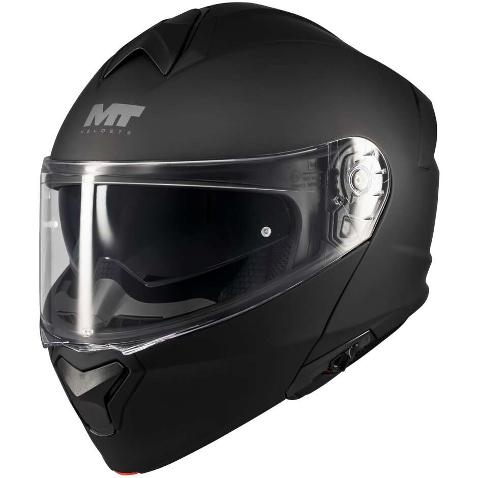 Casco Moto Modulare P/J Mt Helmets GENESIS SV PURE A1 Nero Opaco
