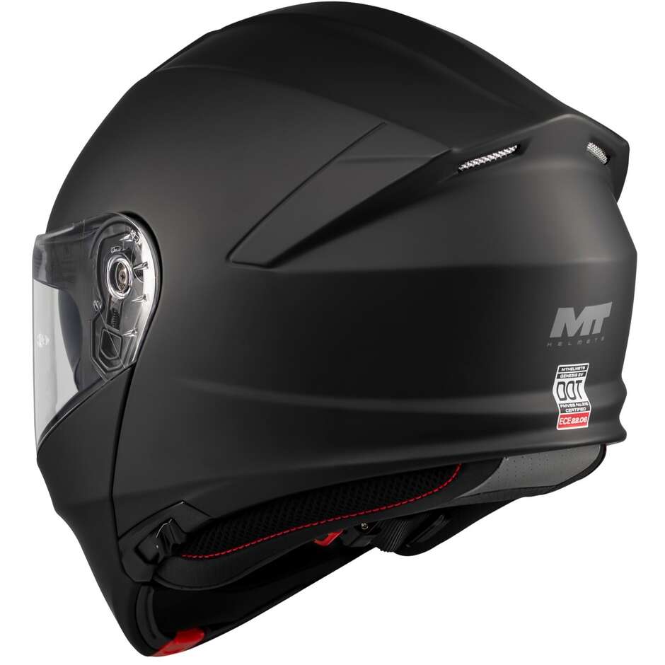 Casco Moto Modulare P/J Mt Helmets GENESIS SV PURE A1 Nero Opaco