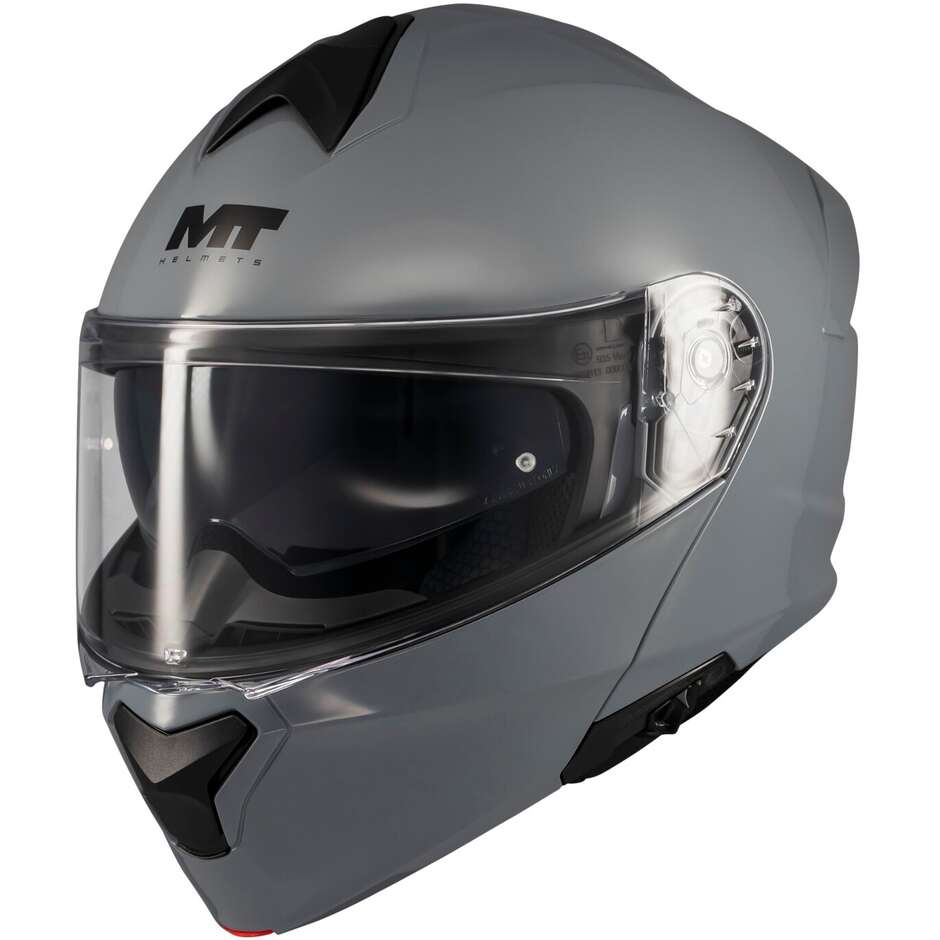 Casco Moto Modulare P/J Mt Helmets GENESIS SV PURE A12 Grigio Lucido