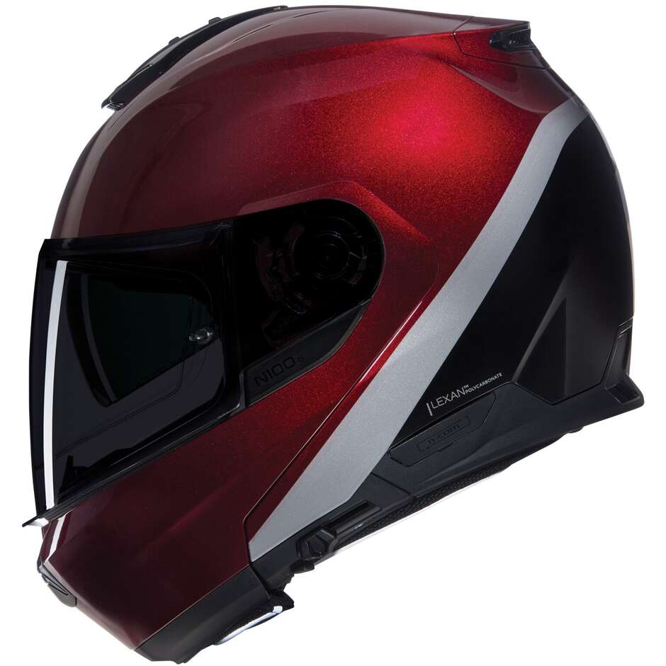 Casco Moto Modulare P/J Nolan N100-6 VERNICIATURA SPECIALE 341 Rosso Nero