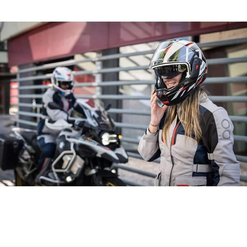 Casco Moto Modulare P/J Nolan N120-1 NIGHTLIFE N-COM 027 Rosso Nero