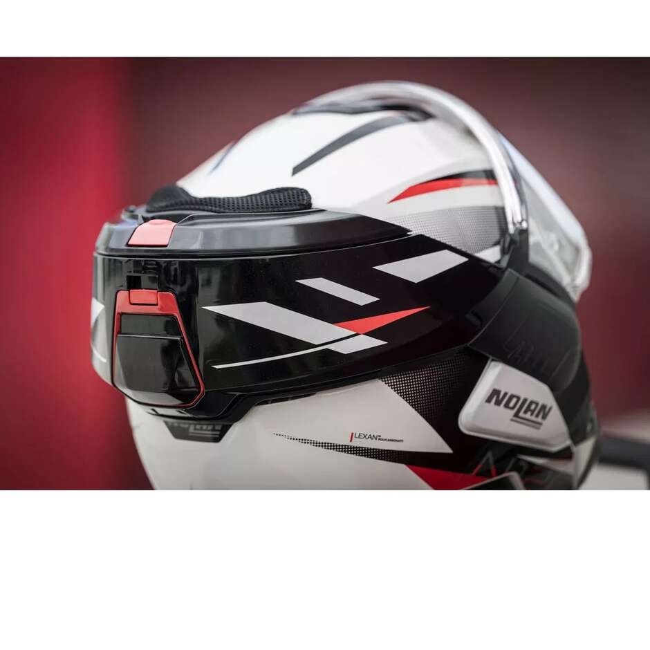 Casco Moto Modulare P/J Nolan N120-1 NIGHTLIFE N-COM 027 Rosso Nero