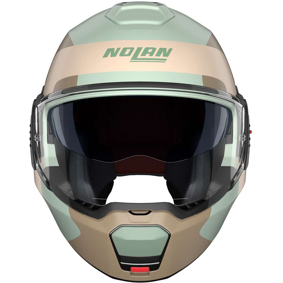 Casco Moto Modulare P/J Nolan N120-1 OMOCROMO 352 Verde Marron Sabbiao Opaco