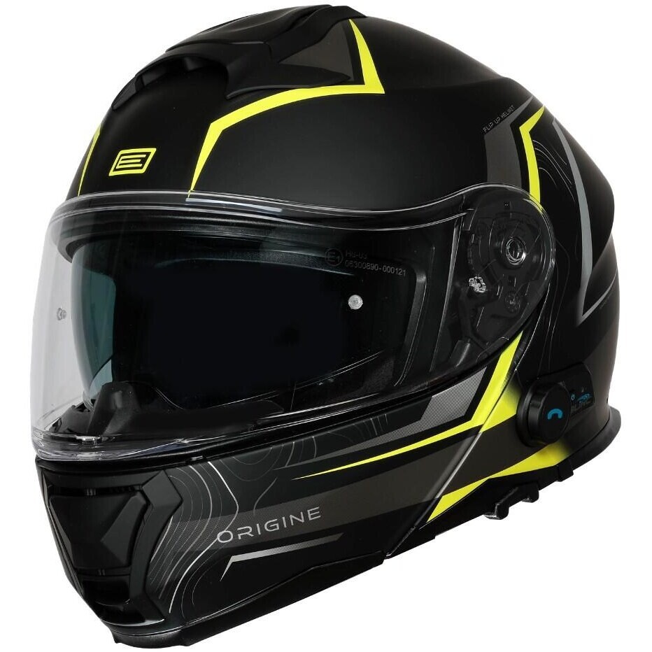 Casco Moto Modulare P/J Origine ORIGINE LOGIC + BT PATH Giallo Fluo Nero