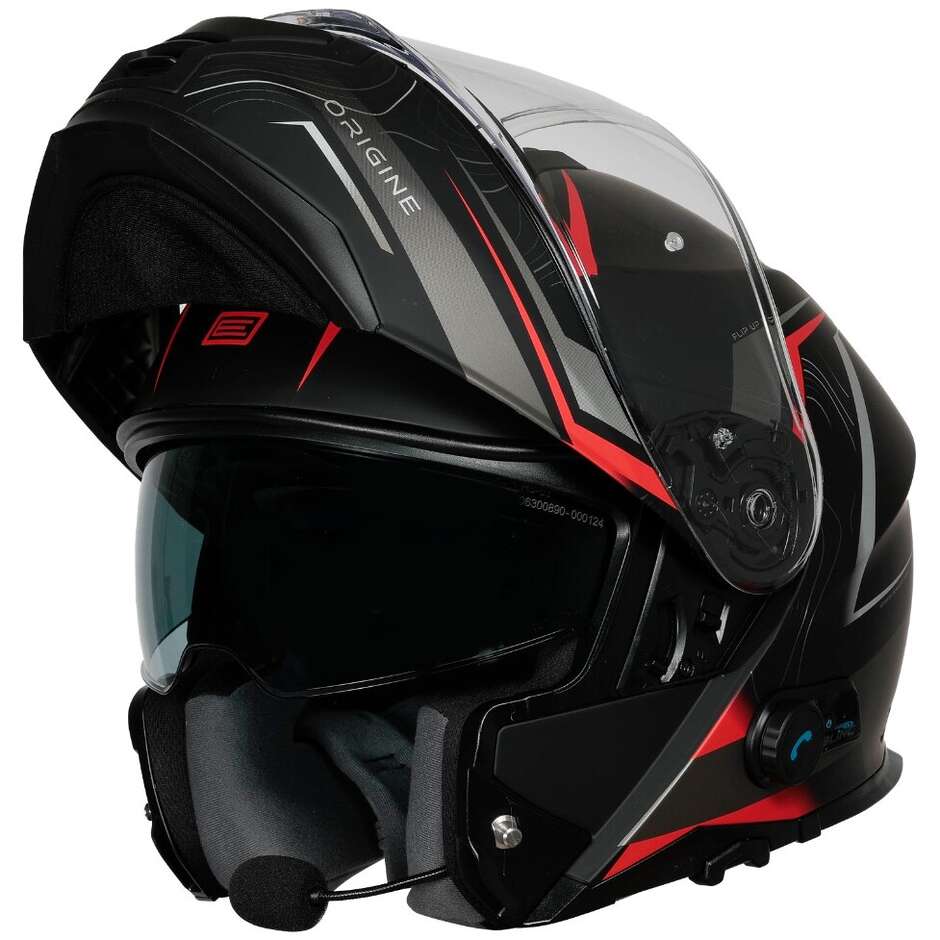Casco Moto Modulare P/J Origine ORIGINE LOGIC + BT PATH Rosso Nero