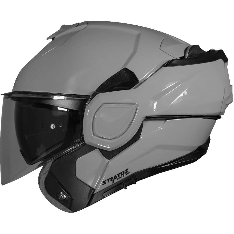 Casco Moto Modulare P/J Origine STRATOS Solid Grigio Lucido