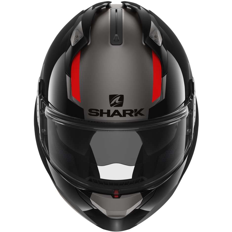 Casco Moto Modulare P/J Shark EVO GT SEAN  Antracite Nero Rosso