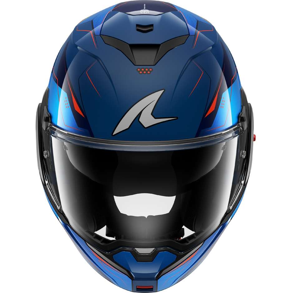 Casco Moto modulare P/J Shark OXO MEKARIUM Blu Cromo Arancio