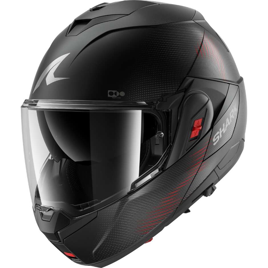 Casco Moto modulare P/J Shark OXO SP LYNE Mat Nero Antracite