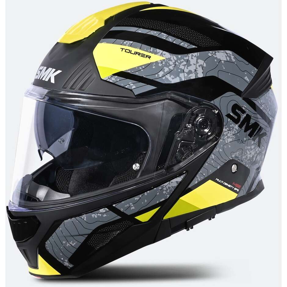 Casco Moto Modulare P/J SMK Gullwing Navigator MA264 Nero Giallo