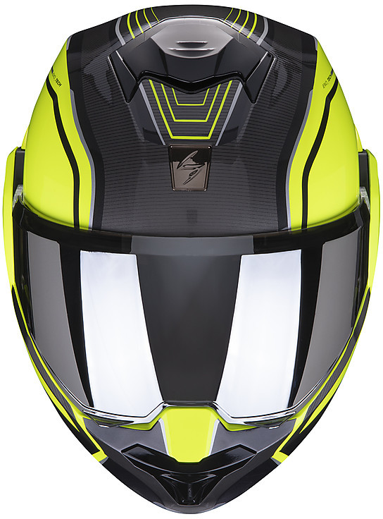 Casco Moto Modulare Scorpion EXO TECH Time-Off Nero Giallo Fluo Vendita  Online 