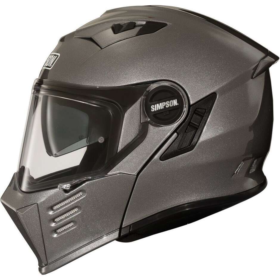 Casco Moto Modulare Simpson Darksome 22.06 Gunmetal Lucido