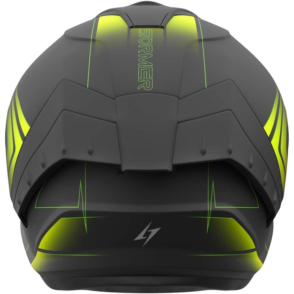 Casco Moto Modulare Stormer BLOW ANGEL Nero Neon Giallo Opaco