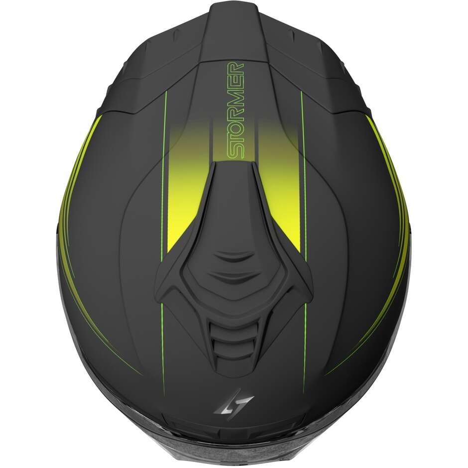 Casco Moto Modulare Stormer BLOW ANGEL Nero Neon Giallo Opaco