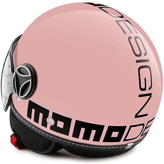 Casco Moto Momo Design Jet-Kämpfer Klassisches rosa Glossy Black
