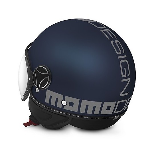 Casco Moto Momo Design Kämpfer Jet Blue Alter Matt Silver