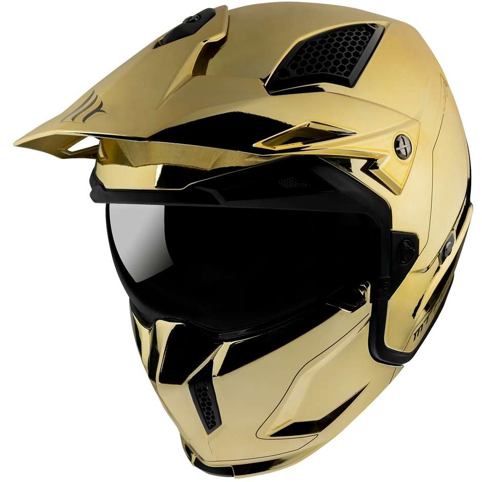 Casco Moto Mt Helmet STREETFIGHTER Sv CHROMED A9 Oro