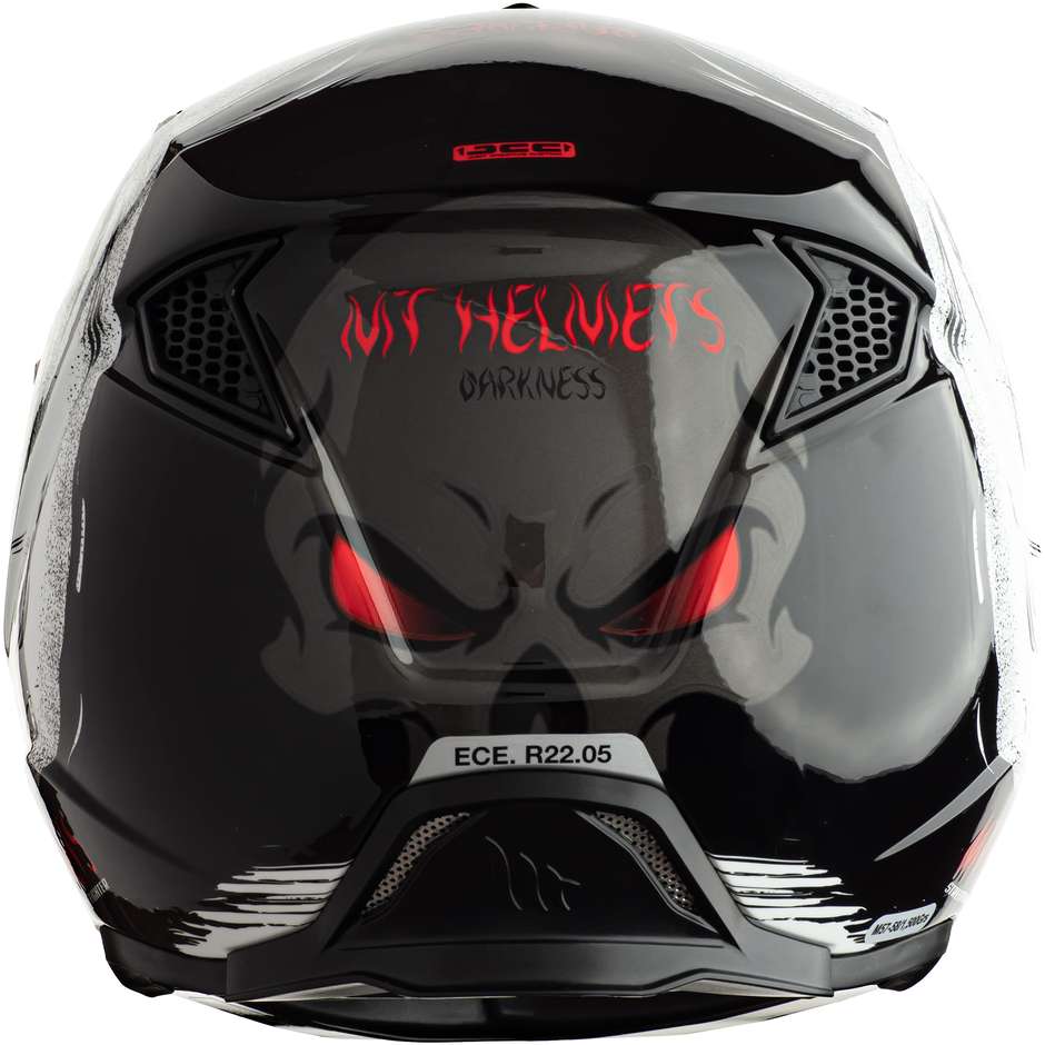 Casco Moto Mt Helmet STREETFIGHTER Sv DARKNESS A1 Nero Bianco Lucido