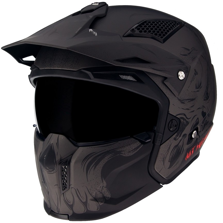 Casco Moto Mt Helmet STREETFIGHTER Sv DARKNESS A2 Grigio Opaco