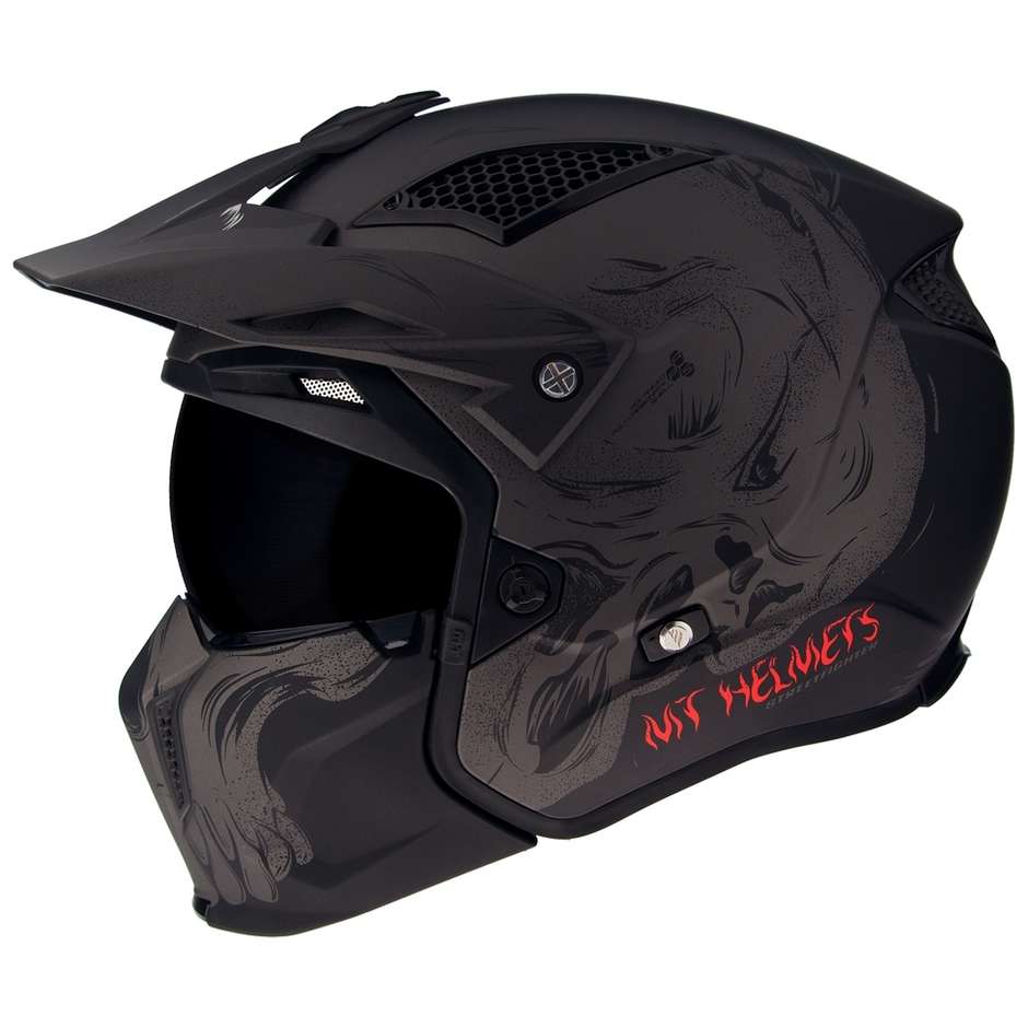 Casco Moto Mt Helmet STREETFIGHTER Sv DARKNESS A2 Grigio Opaco