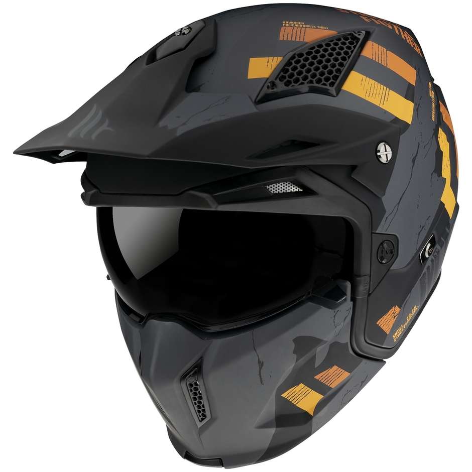 Casco Moto Mt Helmet STREETFIGHTER Sv SKULL2020 A12 Grigio Opaco