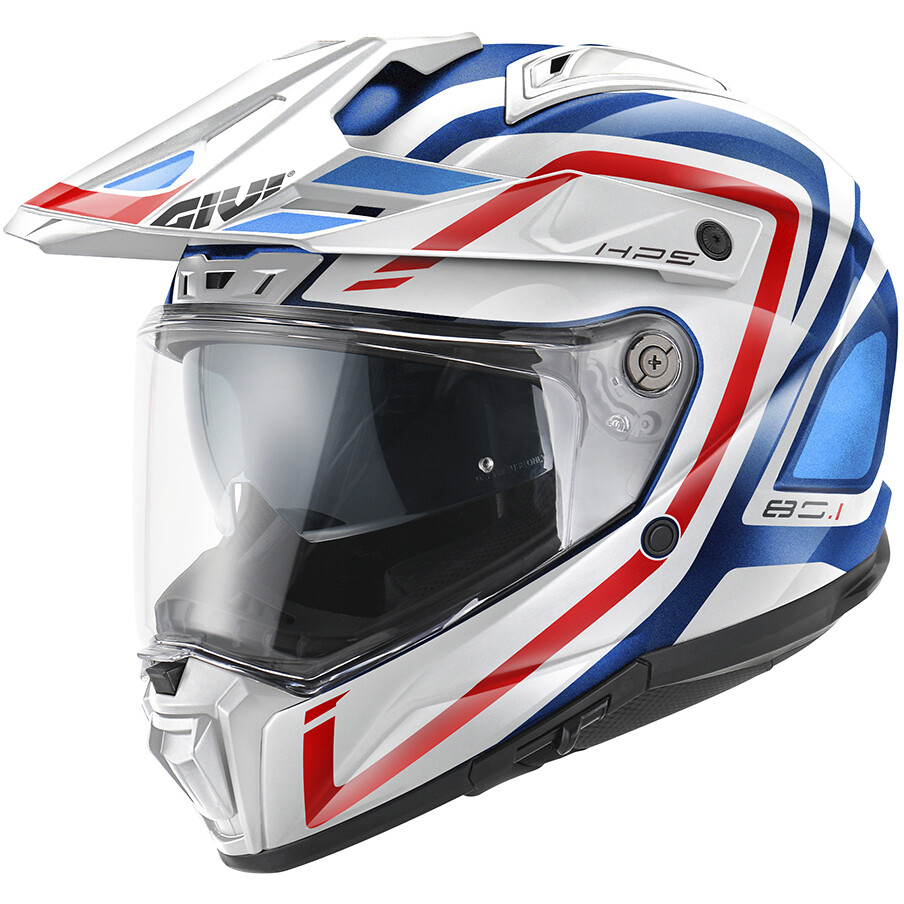Casco Moto Off-Road 80.1 Fibra APEX Blu Bianco Rosso taglia 2XL