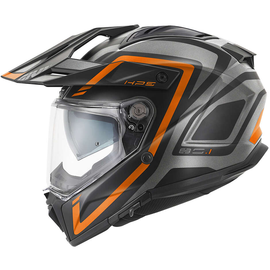 Casco Moto Off-Road Givi 80.1 Fibra APEX Titanio Opaco Nero Arancio