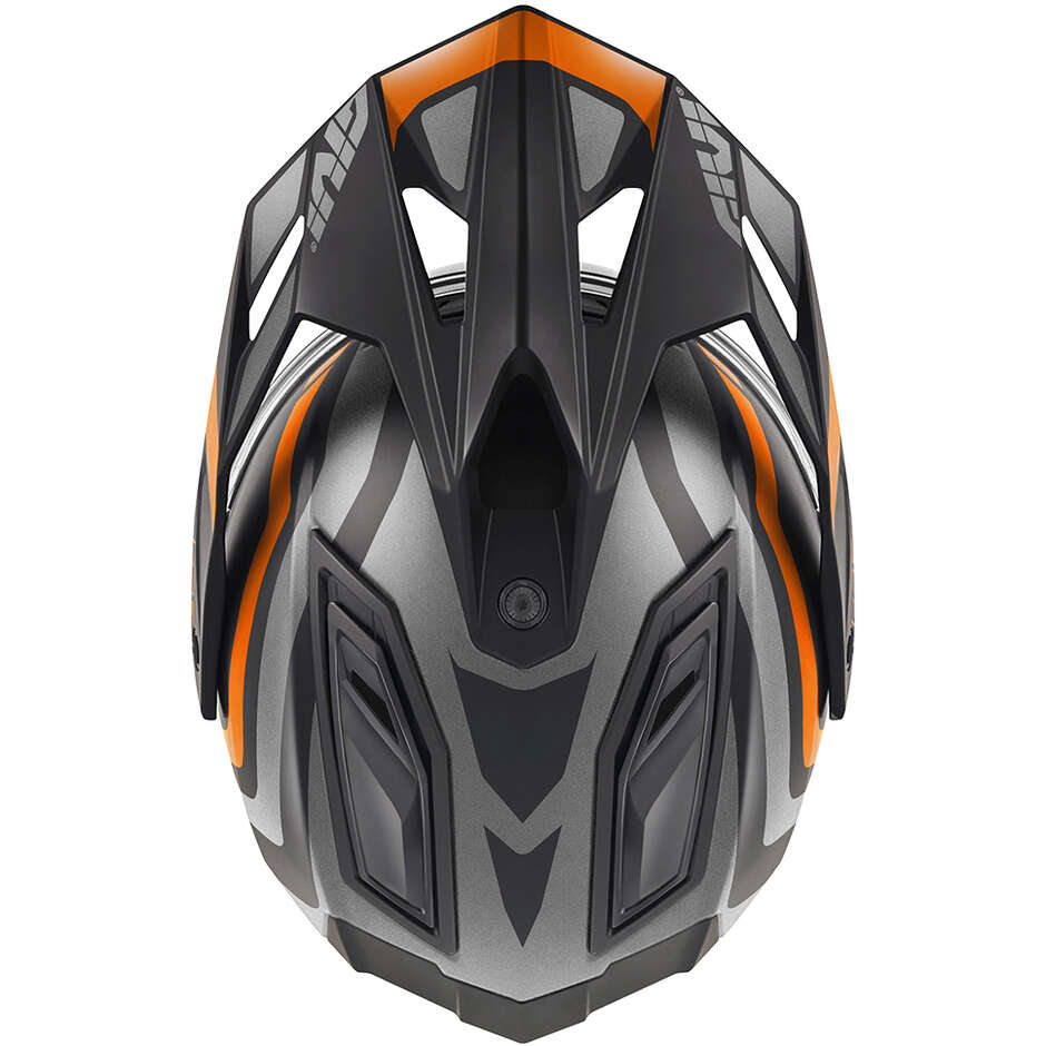 Casco Moto Off-Road Givi 80.1 Fibra APEX Titanio Opaco Nero Arancio