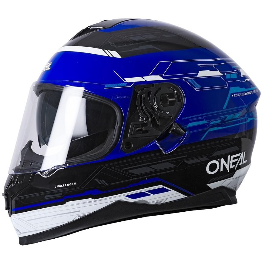 Casco Moto Oneal Challenger Helmet Matrix Nero Blu