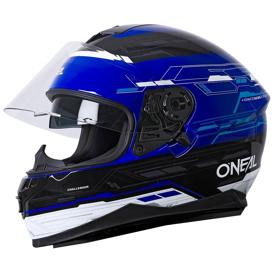 Casco Moto Oneal Challenger Helmet Matrix Nero Blu