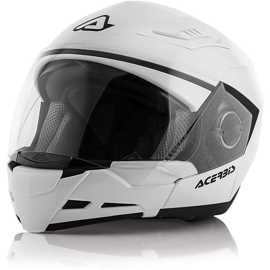 Casco Moto Scomponibile Acerbis Stratos 2.0 Doppia Omologazione Bianco Lucido